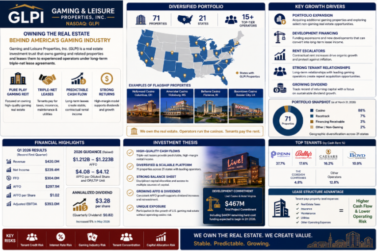 Gaming and Leisure Properties, Inc.: Monetizing the Real Estate Behind America’s Casinos